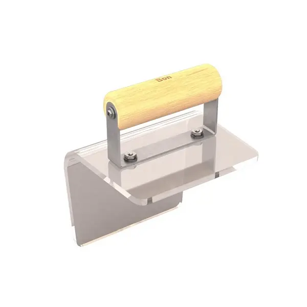 Bon Slim Plexiglass Outside Step Tool, 6" x 5", 1" Radius 5" Lip Wood Handle, 82-356