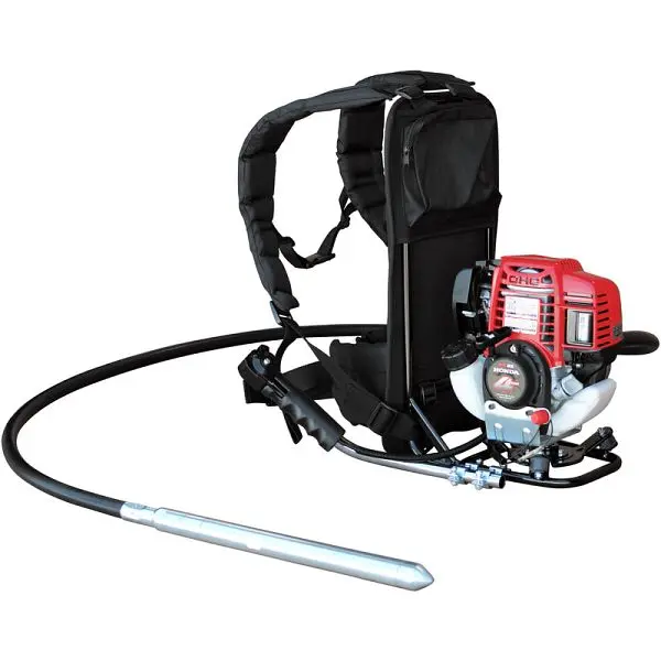 Tomahawk 2HP Honda Concrete Vibrator 10ft 2" Head Flex Shaft Cable Whip Backpack, TVIBH + TVW10-P2