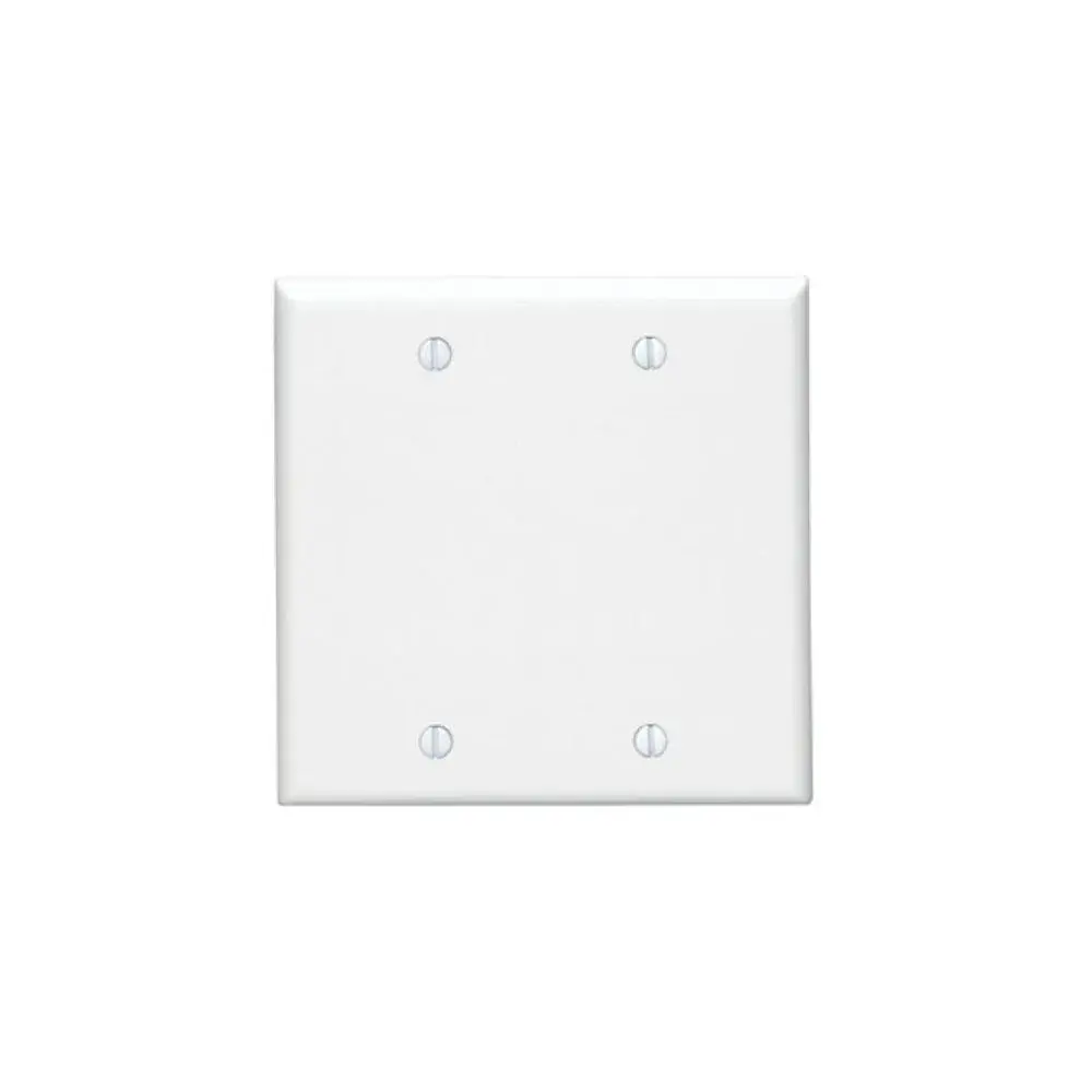 88025 Leviton 2-Gang No Device Blank Wallplate, Standard Size, Thermoset, Box Mount - Ivory