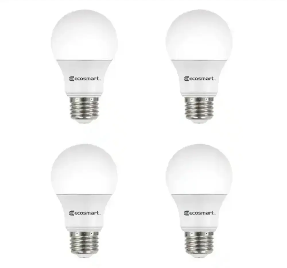 EcoSmart 60-Watt Equivalent A19 Dimmable Energy Star LED Light Bulb Daylight set four - Damaged box