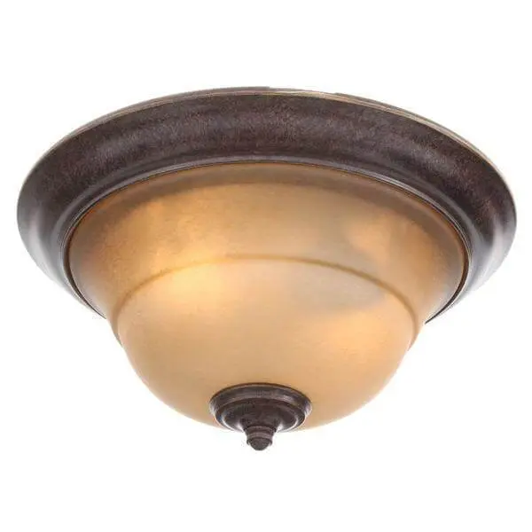 Hampton Bay Essex 2-Light Aged Black Flush Fix Damaged Box