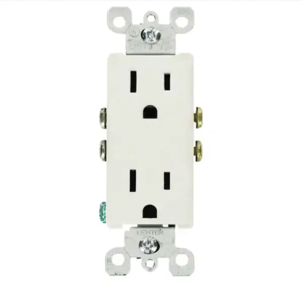 Leviton Decora 15 Amp Residential Grade Grounding Duplex Outlet, Pearl (10-Pack) - Damaged Box