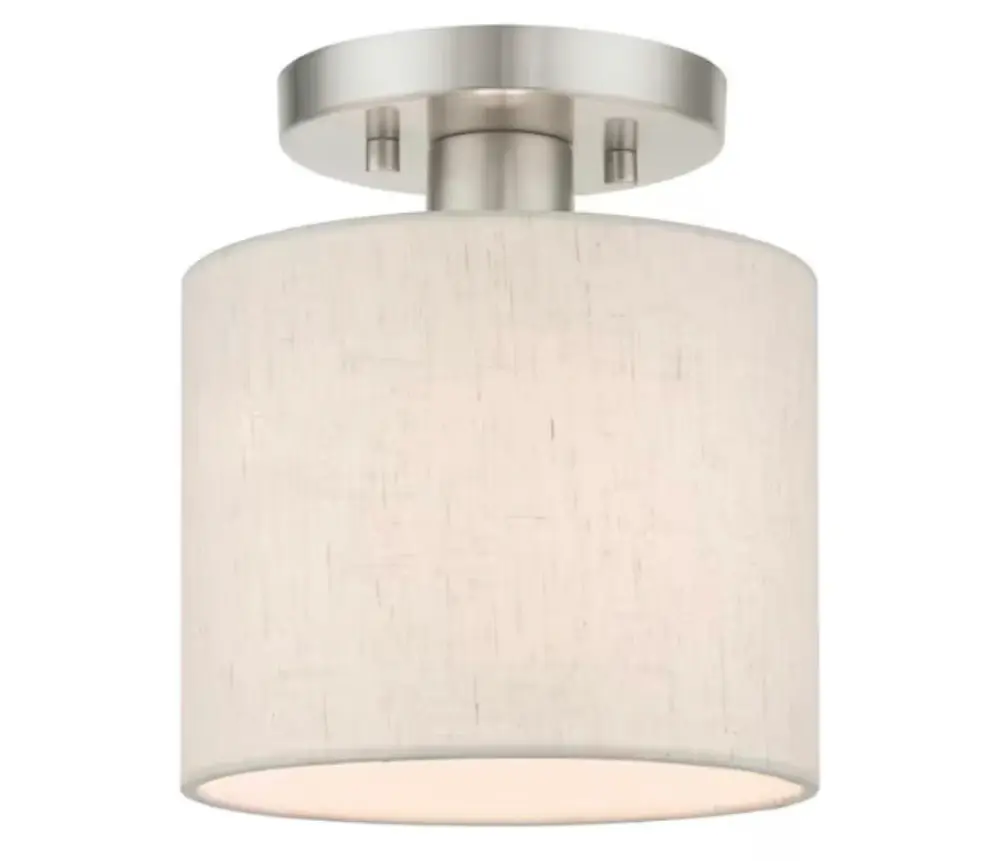 Livex Lighting Meadow 1 Buoyant Brushed Nickel Semi Flush Mount - Damaged Box