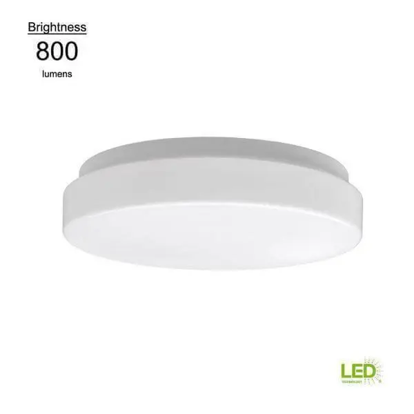 Low Profile 7 . White 60 Watt Equivalent Round Integrated LED Flush Mount (Bright Snow *Damaged Box*