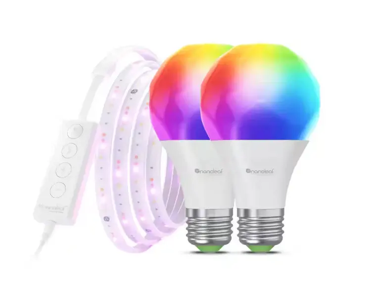 Nanoleaf Smarted Design Essentials Indoor Matter Enabled 6.56 ft. Plug- LED Rope Light 100V, A19 LED adjustable White & Co...