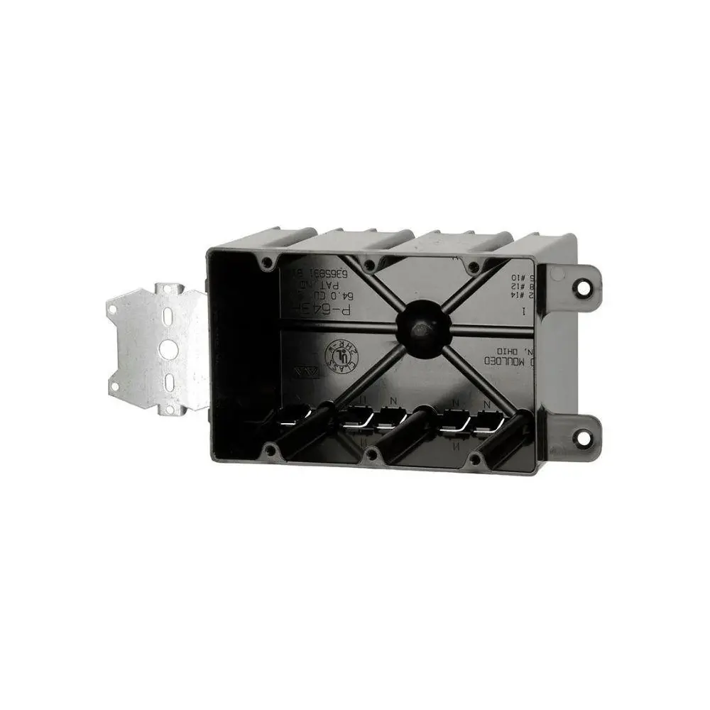 P643H Allied Moulded 64 Cubic Inch 3-Gang Nail-On Acrylic Box