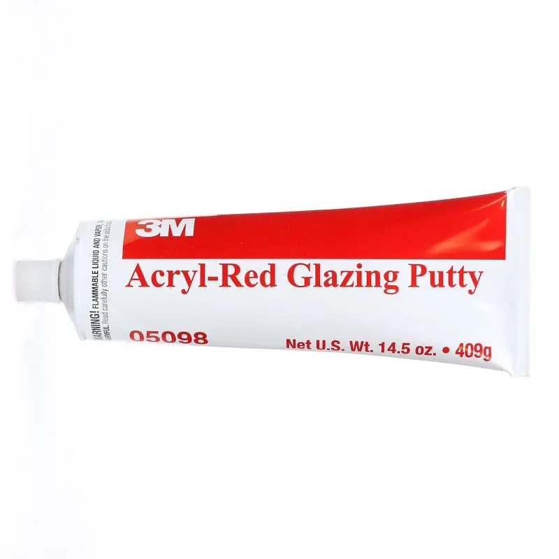3M Acryl-Red Glazing Spot Putty, Size 14.5 oz Tube, Red, 12 per case, 7000045481