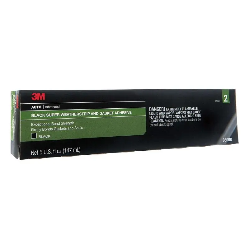 3M Black Super Weatherstrip and Ginquireet Adhesive, 08008, 5 fl oz, Quantity: 6, 7000045523