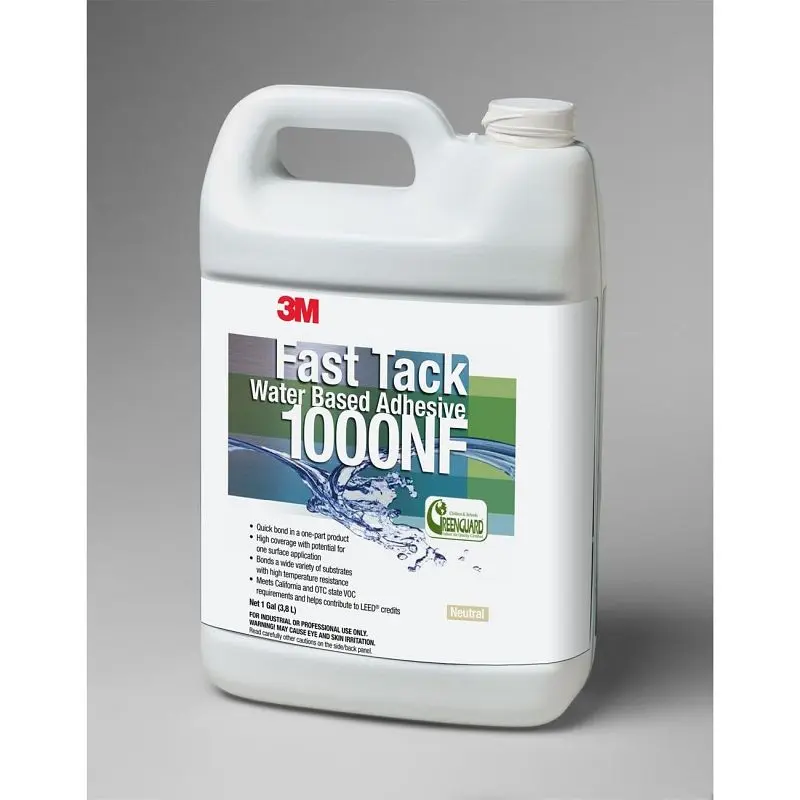 3M Fast Tack Water Based Adhesive 1000NF Neutral, 1 Gallon Can, Quantity: 4, 7100011610