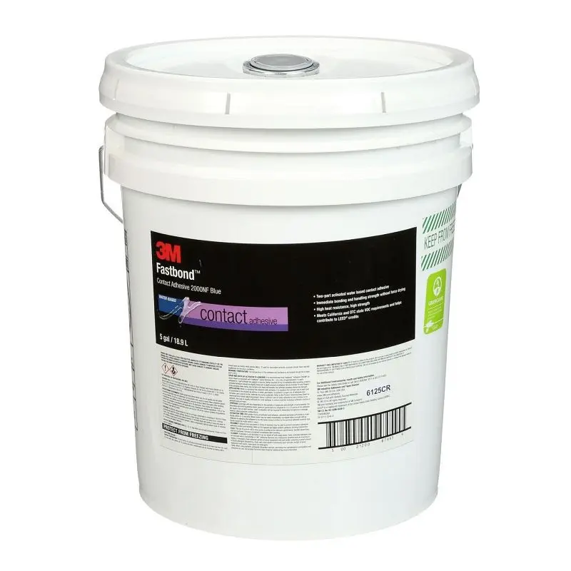 3M Fastbond Contact Adhesive 2000NF Royal Blue, 5 gal poly pail Pour Spout, Quantity: 5, 7000046569