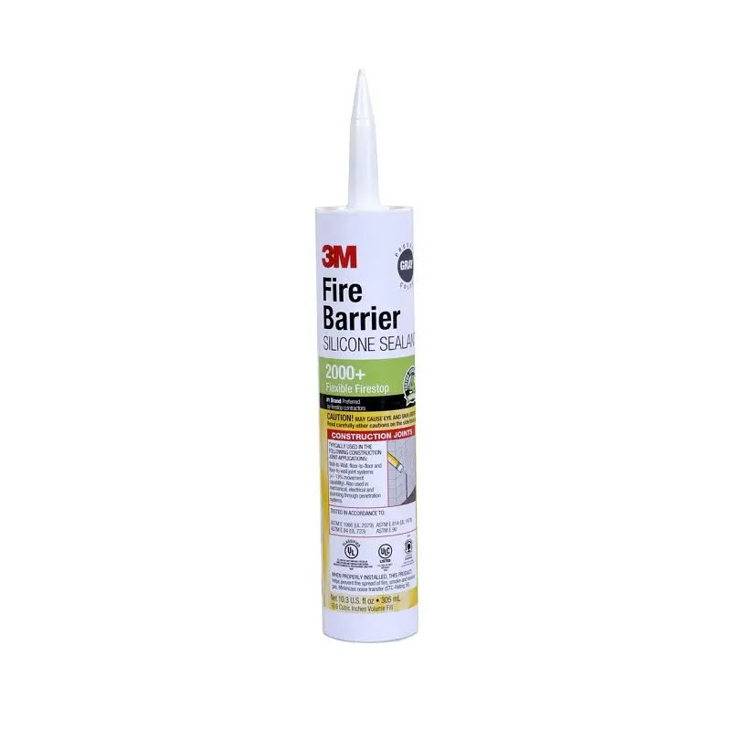 3M Fire Barrier Silicone Sealant 2000+, 10.3 fl oz, Cartridge, Quantity: 12, 7100139278