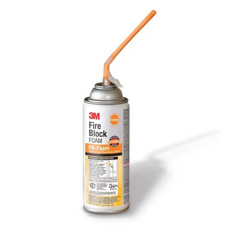 3M Fire Block Foam FB-Foam, Burnt Orange, 12 fl oz., Aerosol Can, Quantity: 12, 7100006734