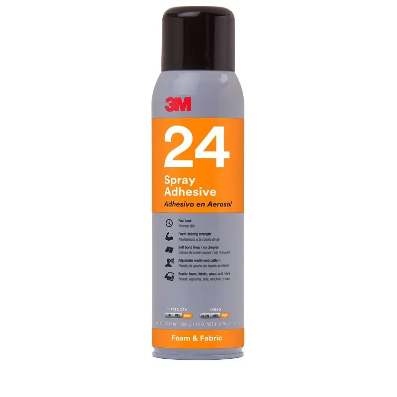 3M Foam and Fabric Spray Adhesive 24, Safety Orange, 16 fl oz Can, Quantity: 12, 7100179450