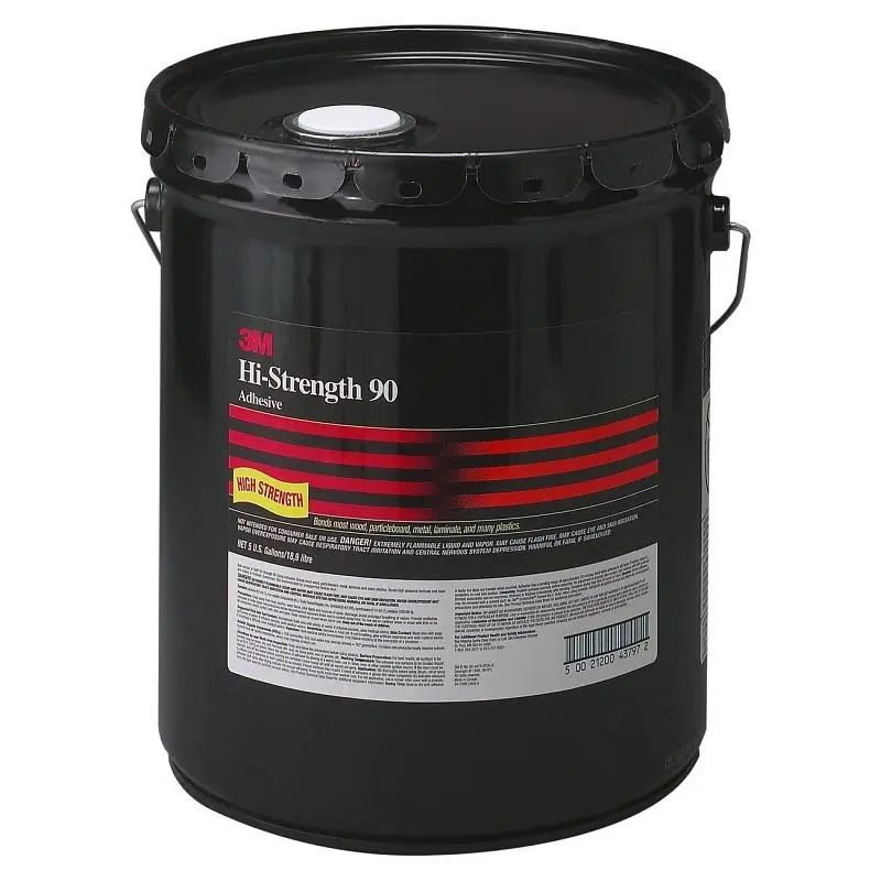 3M Hi-Durability 90 Spray Adhesive Crystal Clear, 5 Gallon Pail, Quantity: 5, 7100004706