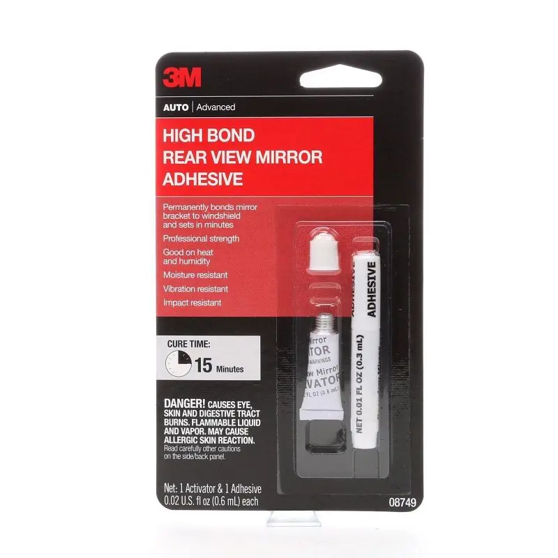 3M High Bond Rearview Mirror Adhesive, 08749, 0.02 fl oz, Quantity: 12, 7010364470