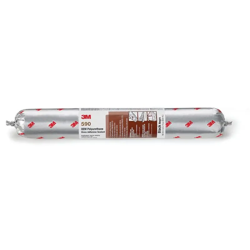 3M OEM Polyurethane Glass Adhesive Sealant 590 Black, 600 ml Sausage Pack, 12 per case, 7000121536