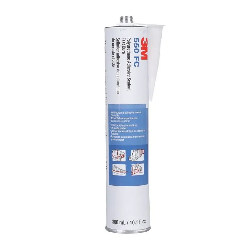 3M Polyurethane Adhesive Sealant 550 Fast Cure Graphite, 10.5 Fluid Ounce Cartridge, Quantity: 12, 7000121486
