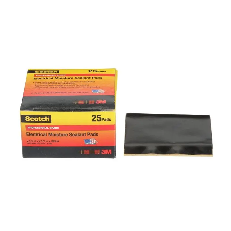 3M Scotch Electrical Moisture Weatherstrip Pad, 2-1/2 x 2-1/2 , Quantity: 250, 7000006236