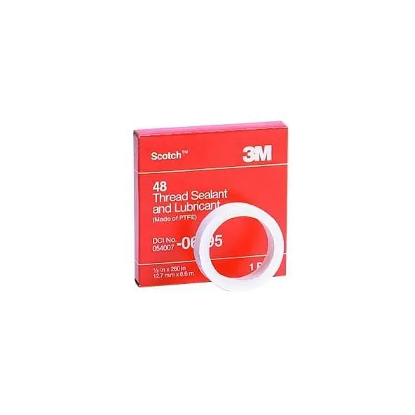 3M Scotch Thread Sealant Tape 48-1/2"X260", 1/2 x 260 (13 mm x 6,6 m), 12 per case, 7000005819