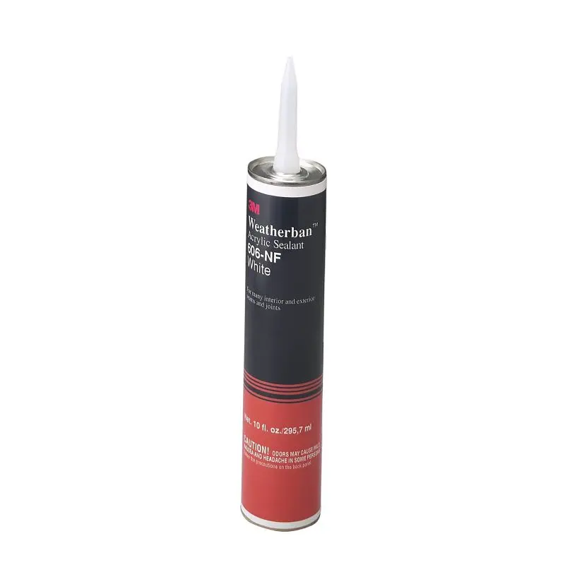 3M Weatherban Acrylic Sealant 606NF White, 1/10 Gallon Cartridge, Quantity: 12, 7000144621