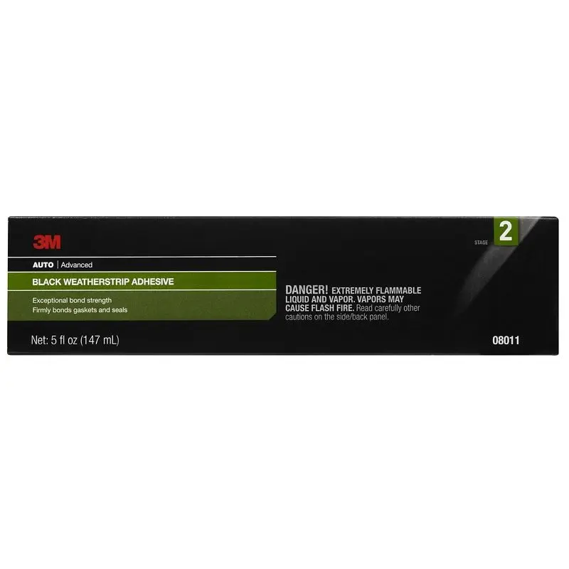 3M Weatherstrip Adhesive, 08011, Carbon Black, 5 oz tube, Quantity: 6, 7010362993