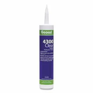Geocel Recyclable 4300 Clear Sealant, Minimal shrinkage, 9.5 Ounces, Cartridge, Clear, 24 Pieces, GC58000