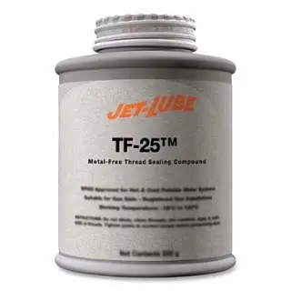 Jet-Lube Quick TF-25 Heavy Duty Thread Sealant, 0.5 lb, Black, Brush Top Can, 23502
