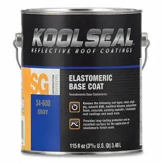 Kool Seal Elastomeric Base Coat, 1 Gal, Can, Gray, 4 Pieces, KS0034600-16