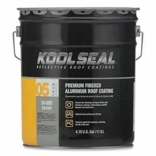 Kool Seal Fibered Aircraft Aluminum Roof Coating, Silver, 5 Gal Per Pail, KS0024300-20