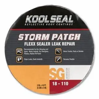 Kool Serrated Seal Storm Patch Flexx Sealer Leak Repair Threading Tape, 2 x 10 Ft, Gray, 16 Pieces, KS0018110-99 Kool Seal