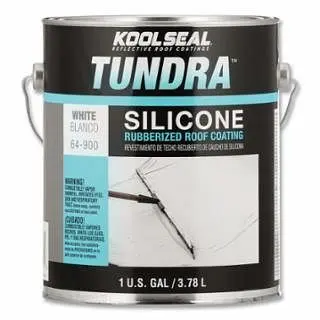 Kool Tough Seal Tundra Silicone Silicone Rubberized Roof Coating, 5 Gal, Pail, White, KS0064900-20 Kool Seal