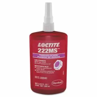 Loctite 222Ms Threadlocker, Low Durability/Small Drive Screw, 250 ml, 1/4 Dia Or Smaller, Violet, 135335
