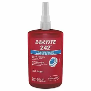 Loctite 242 Threadlocker, Medium Durability, 250 ml, 1/4 To 3/4 Thread, Blue, 135356