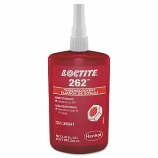 Loctite 262 Threadlocker, Medium To High Durability, 250 ml, Up To 3/4 Thread, Scarlet, 135375