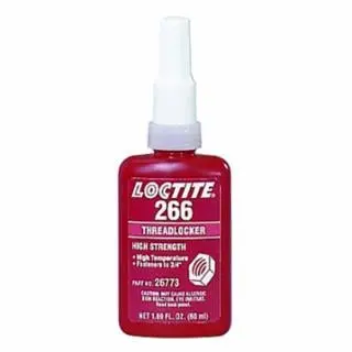 Loctite Corrosion-Resistant 266 Threadlocker, High Durability/High Temperature, 50 ml, Up To 3/4 Thread, Red-Orange, 232329