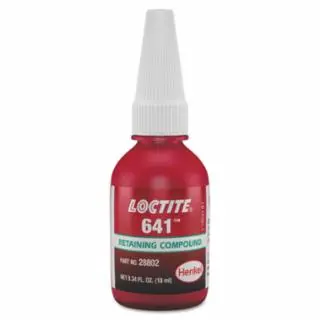 Loctite Fade-Resistant 641 Retaining Compound, Regulationled Durability, 10 ml Bottle, Yellow, 1, 700 Psi, 233546