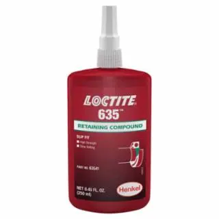 Loctite Maximum-Strength 635 Retaining Compound, High Durability/Slow Cure, 250 ml Bottle, Sage, 4,000 Psi, 135517