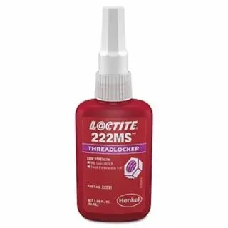 Loctite Neon 222Ms Threadlocker, Low Durability/Small Sheet Metal Screw, 50 ml, 1/4 Dia Or Smaller, Purple, 135334