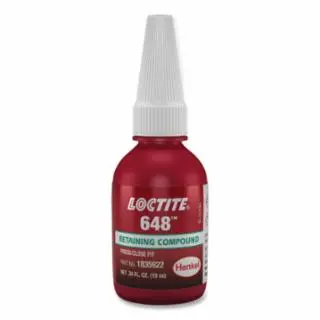 Loctite Time-Tested 648 High Durability Rapid Cure Retaining Compound, 10 ml Bottle, Green, 3, 900 Psi, 1835922