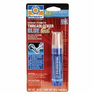 PERMATEX Medium Durability Royal Blue Threadlocker, 10 mL, 1/4 to 1 Thread, Blue, Gel, 6/Case, 24010