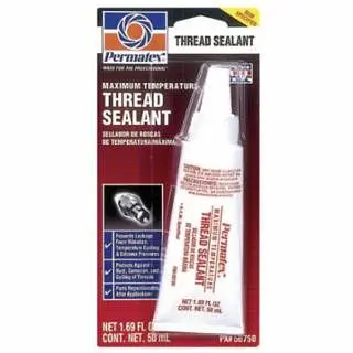 PERMATEX Non-Toxic Maximum Temperature Thread Sealant, 50 ml, Tube, White, 56750