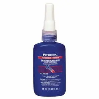 PERMATEX Permanent Durability Cherry Red Threadlocker, 50 mL, 1 Thread, Red, 26250