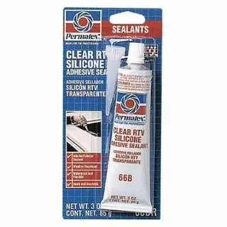 PERMATEX Premium Clear RTV Silicone Adhesive Sealant, 3 oz Tube, Clear, 12/Case, 80050