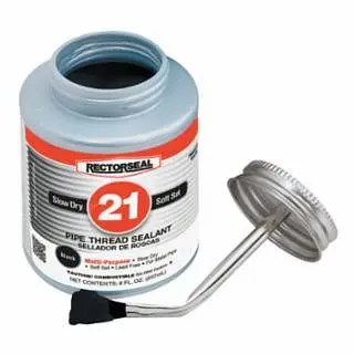 Rectorseal Custom No. 21 Pipe Thread Sealant, 1 Pint, Brush Top, Black, 28541