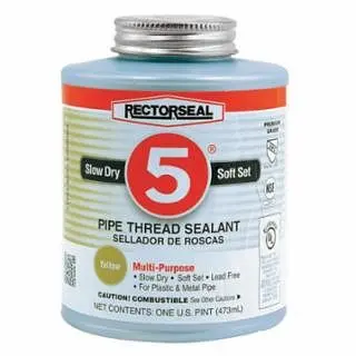 Rectorseal No. 5 Pipe Machine Thread Sealant, 1 pt Can, Bright Yellow, 25431