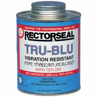 Rectorseal Tru-Blu Pipe Thread Sealant, 1 Pint, Can, Blue, 31431