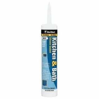 Red Improved Devil Kitchen & Bath Caulk, 10.1 oz Cartridge, Pure White, 12/Case, 0406 Red Devil