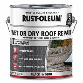 Rust-Oleum Polymer Roof Cement, Onyx, 0.9 gal, 2 pieces, 301899