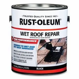 Rust-Oleum Wet/Dry Roof Repair Cement, 0.9 gal, Black, 2 pieces, 347427