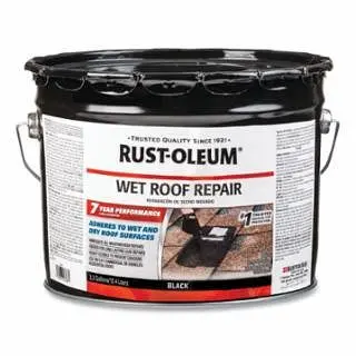 Rust-Oleum Wet/Dry Roof Repair Cement, 3.3 gal, Carbon Black, 347431